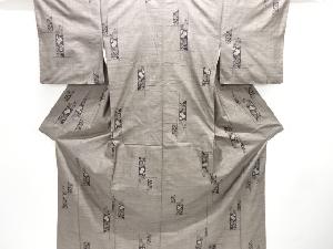 短冊に菊模様織り出し本場泥大島紬着物(9マルキ)